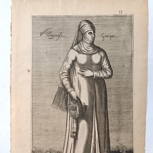1662 Villageoise Grecque Rare Etching Laonicus Chalcocondyle