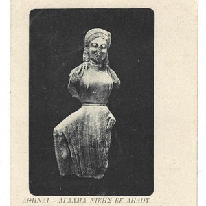 1912-1913 Grecia Cartolina Di Atene Nike di Delos Statua athenes Statua de Victoire de Delos