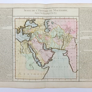 1783 Suite de l'Histoire de Macedoine Anique Landkarte Griechenland Mazedonien