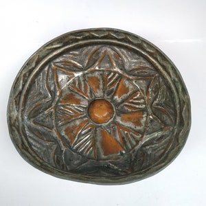 Antiguo tazón turco turco de cobre Hamam 1800s