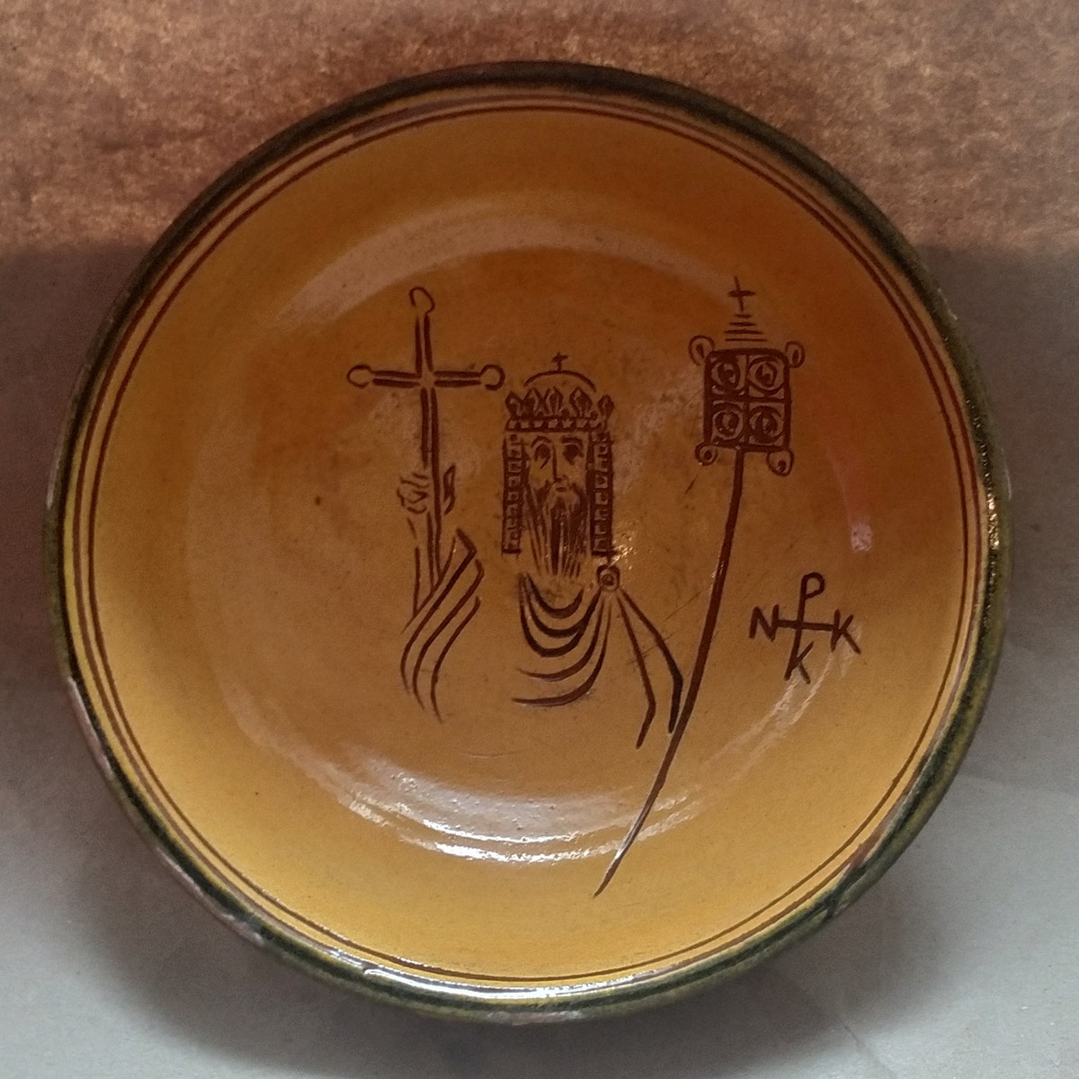 Byzantine Style Greek Terracotta Glazed Bowl With a Byzantine Emperor - Etsy