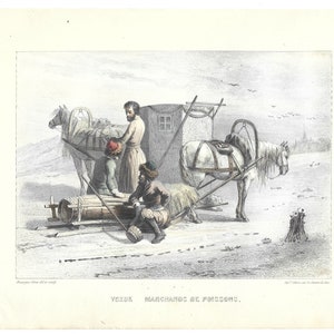 Vozok Marchands de Poissons Kupferstich 1835