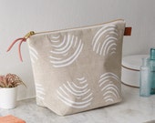 Screen Printed Linen Wash Bag - Clams Shells