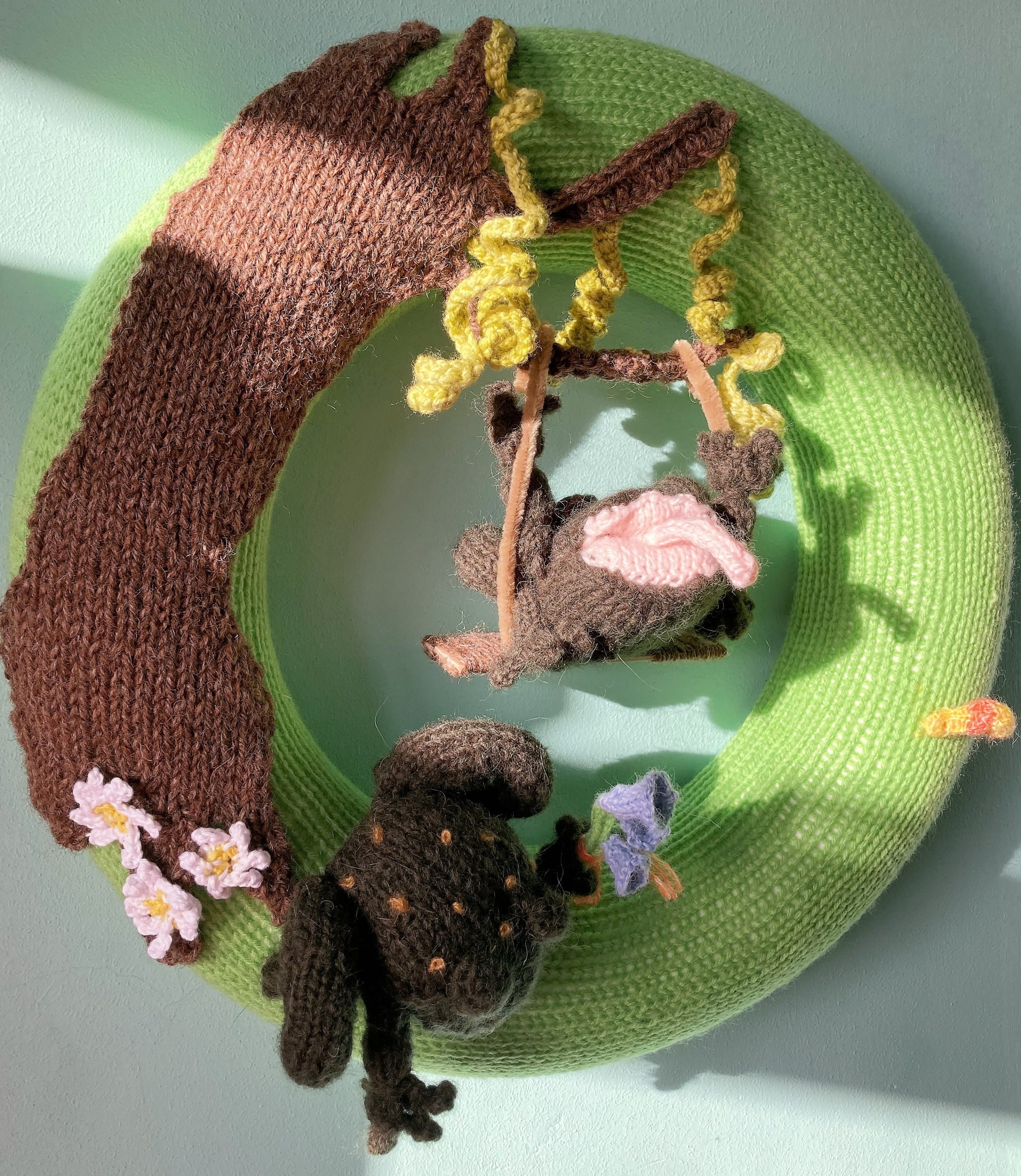 Knitting Pattern for Nursery Rhyme Wreath Knit Flat A Frog He Etsy