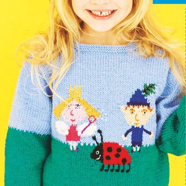 PDF Knitting Pattern - Child's Ben and Holly Jumper Sweater (22-26 inches)  DK  Instant Download PDF