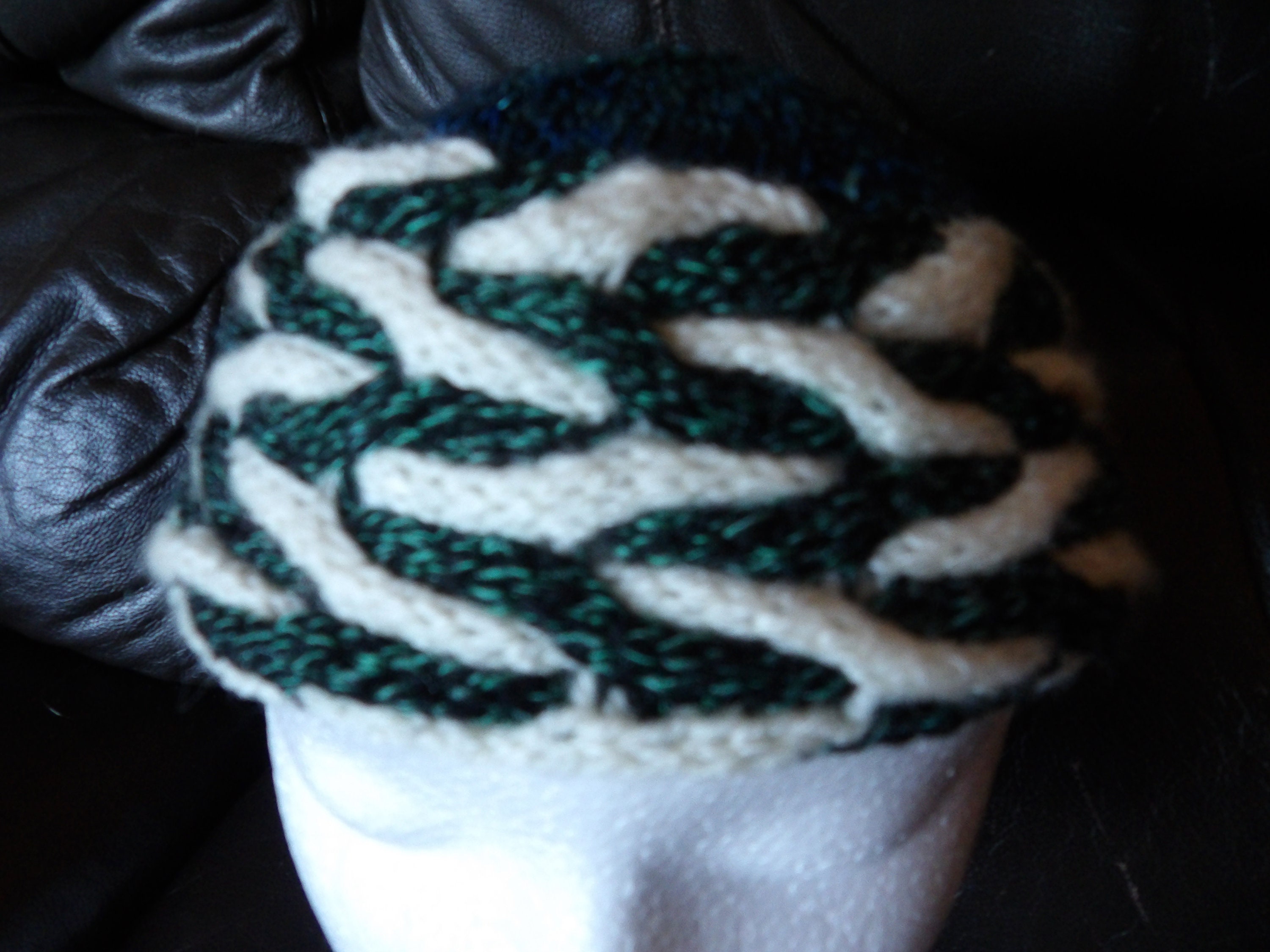 Two colour cable brim sideways knit adjustable sizes beanie Etsy