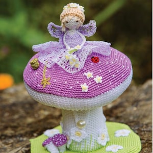 Tooth Fairy House Crochet pattern, top opening, trinket box childs jewellery box, imaginative play whimsical plastic canvas