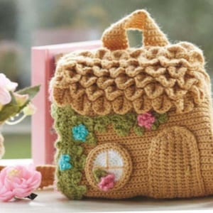 Gorgeous fairytale cottage backpack / rucksack CROCHET PATTERN children of all ages PDF