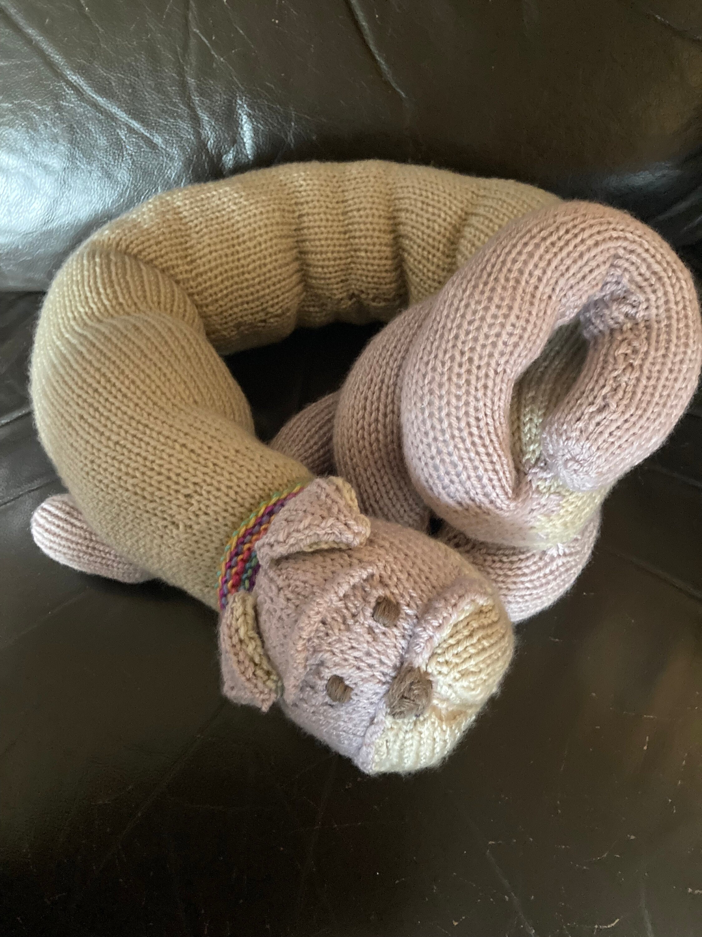 Frank the Pug Knitting Pattern Pdf Easy Long Draught Excluder / Draft Dodger, Long, Cute, Knit