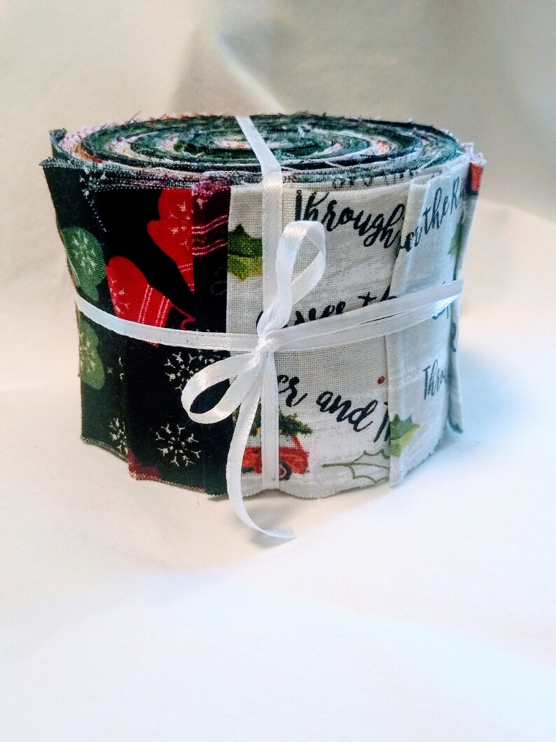 Christmas jelly roll 20 strips. 5 designs4strips ea.. 2.5x42 Etsy