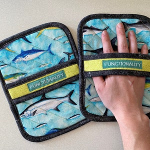 Fish Pot Holders, Potholders, Kitchen Mitts, Hot Pads