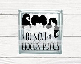 A Bunch of Hocus Pocus Decal | VINYL DECAL ONLY | Halloween Glass Block Decals | Witch Vinyl Stickers | Vinyl Craft Decals
