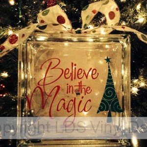 Believe In The Magic Christmas Vinyl Lettering For Glass Etsy
