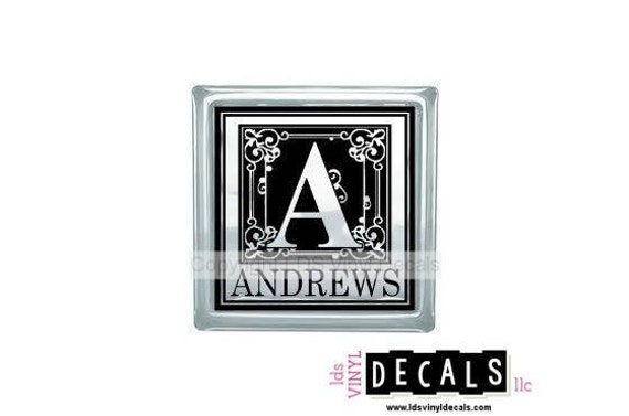 Tile Glass Blocks Wedding Gift Initial Decal Vinyl For Crafts