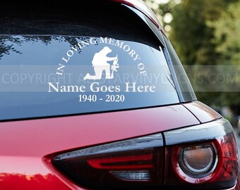 Custom Military IN LOVING MEMORY Car Decals