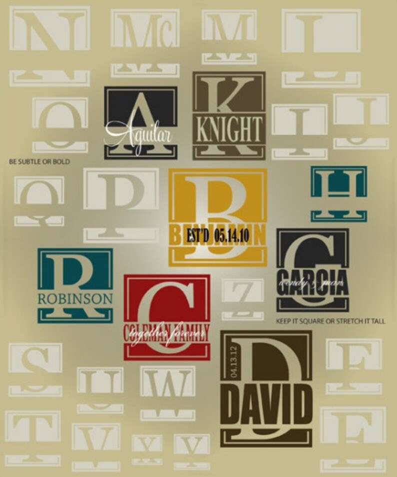 Personalized Alphabet Solid Vinyl Lettering for Glass Etsy