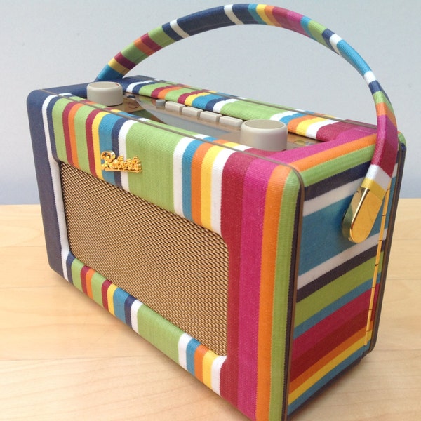 Roberts Revival DAB Radio RD60 in Stripes Oilcloth