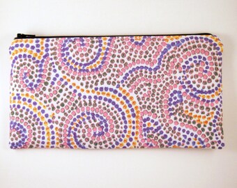Colorful Pencil Case, Swirly Dot Zipper Pouch, Make Up Bag, Gadget Bag, Pencil Pouch