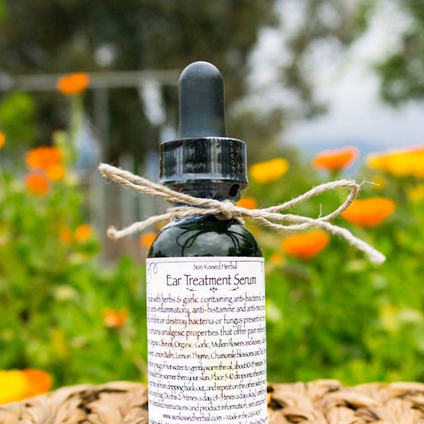 Herbal Ear Oil - .33 oz. glass dropper bottle - Reiki Infus ed