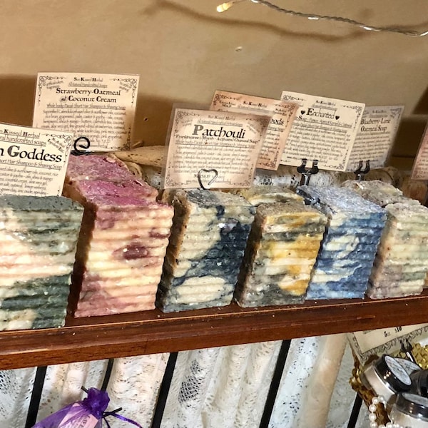 Soap - 3 for 33.00 - Herbal Infused Facial, Body, Short Hair Shampoo Bar & Shaving Soap - Reiki Infused