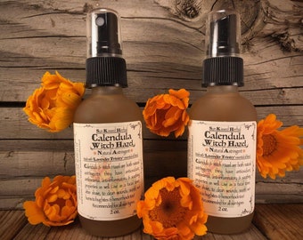 Calendula Witch Hazel - Organic Calendula Infused Witch Hazel - Natural Toner/After Shave  2 oz. - Reiki Infused