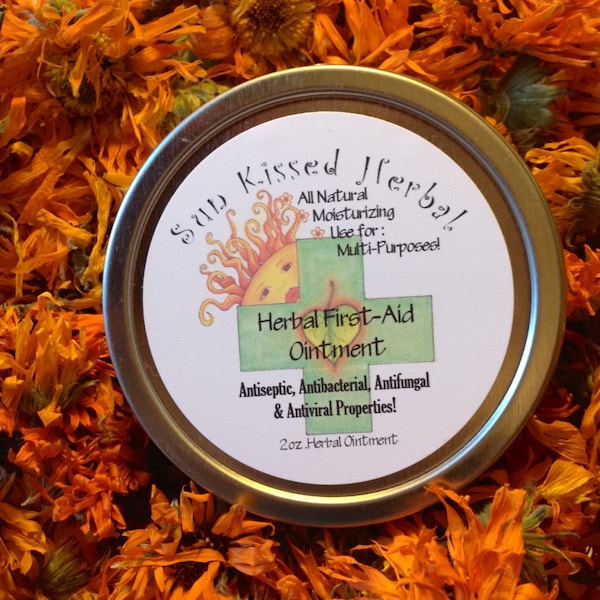 Herbal First-Aid Ointment - Herbal Infused Ointment, Reiki Infused 2oz Jar