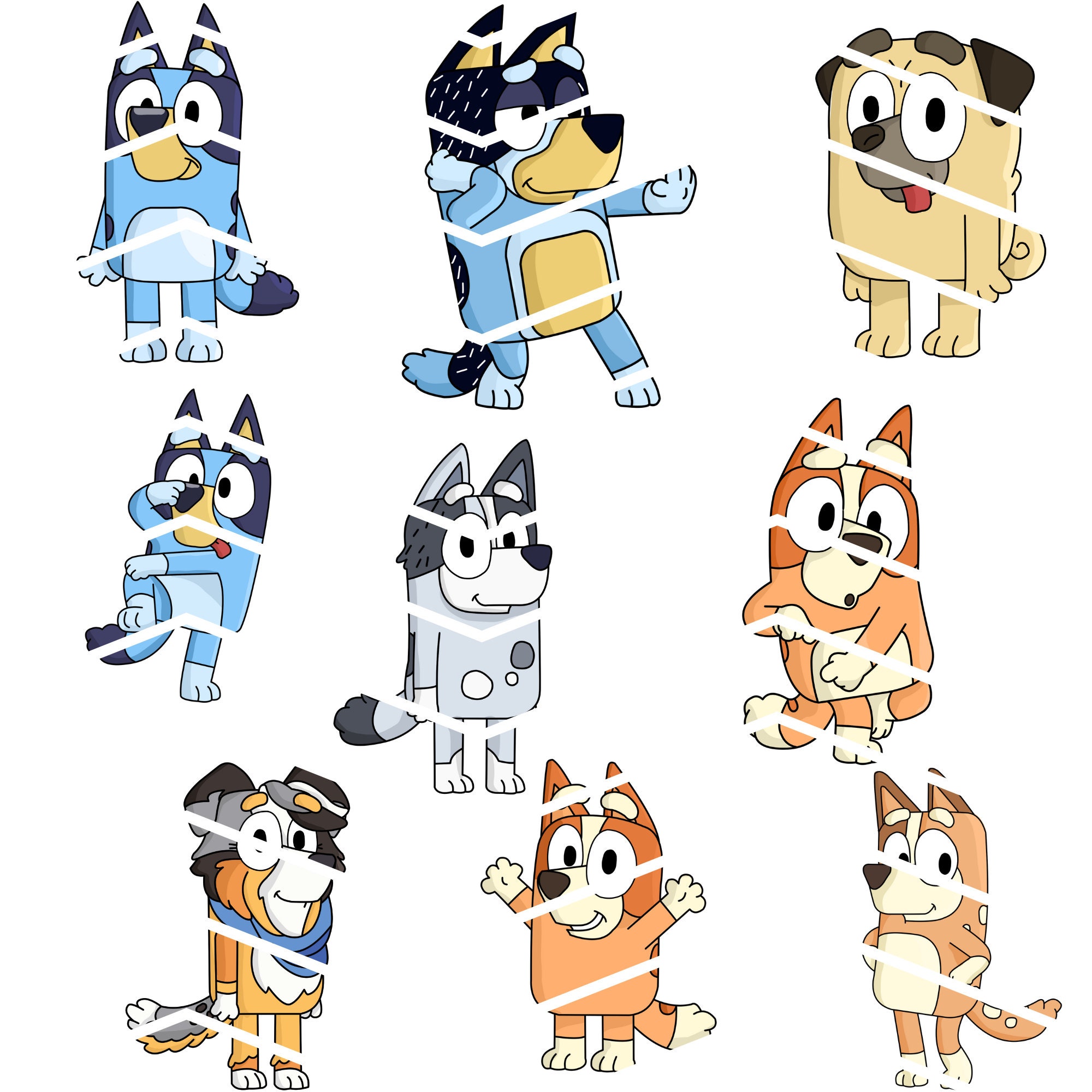Bluey Family Png, Bluey Friends Png, Bluey Png, Bluey Birthday Png
