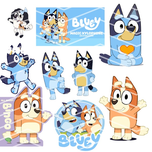 Bluey Family Png, Bluey Friends Png, Bluey Png, Bluey Birthday Png, Bingo Png, Bluey Family Png, Bluey and friends Png, téléchargement numérique