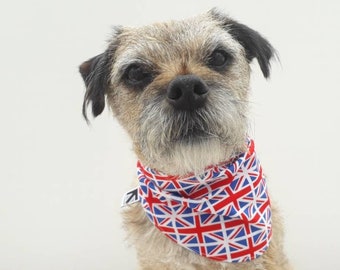 Dog Bandana Mini Union Jack Flag Print Fabric