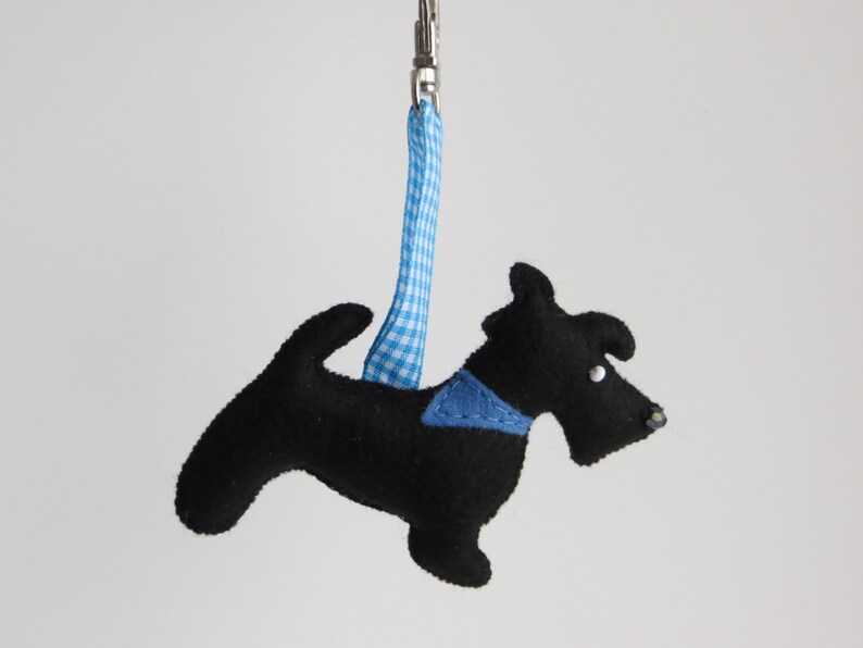 Scottish Terrier Hand Sewn Felt Dog Bag Charm image 2