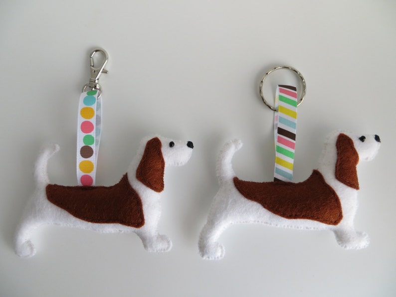 Basset Hound Hand Sewn Felt Dog Bag Charm image 4