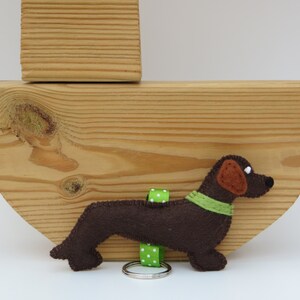 Dachshund Teckel Sausage Dog Hand Sewn Felt Keyring image 3