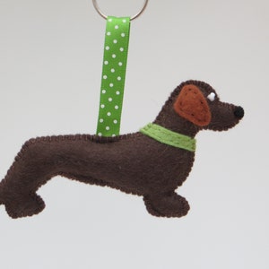 Dachshund Teckel Sausage Dog Hand Sewn Felt Keyring image 5