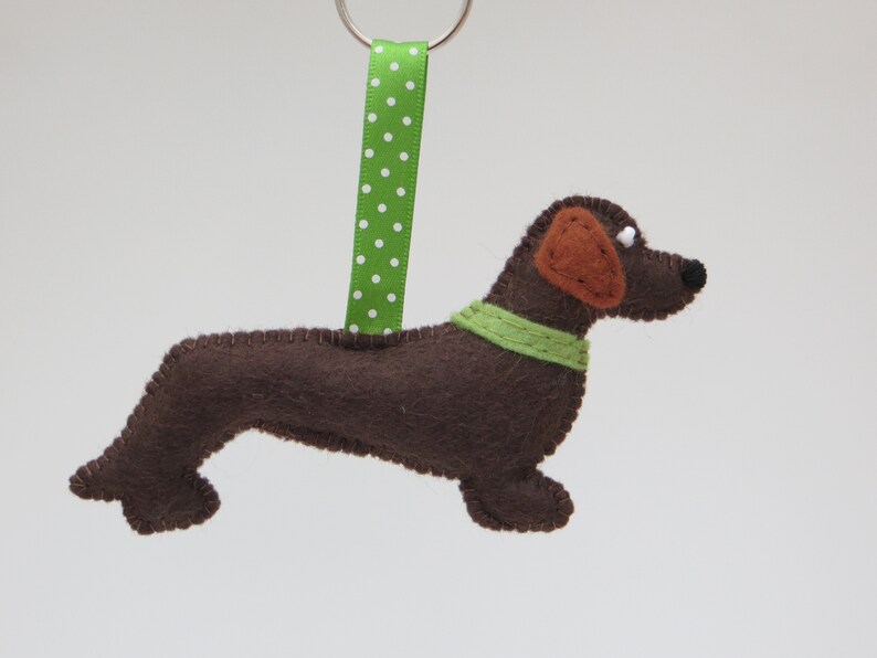 Dachshund Teckel Sausage Dog Hand Sewn Felt Keyring image 5