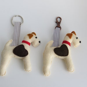 Wire Fox Terrier Hand Sewn Felt Dog Keyring image 3