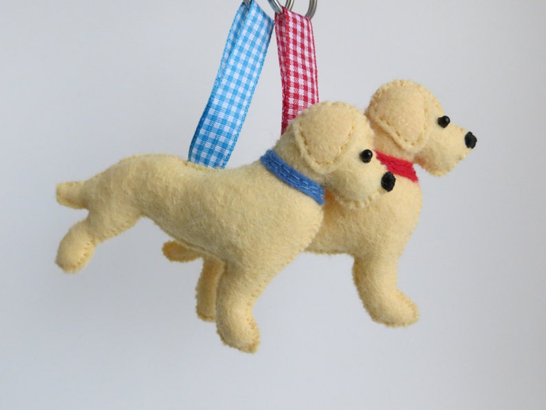 Golden Labrador Retriever Hand Sewn Felt Dog Bag Charm image 3