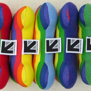 Pride LGBTQ Rainbow Print Small or Medium Fabric Squeaky Dog Toy Bone image 3