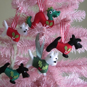 West Highland Terrier Hand Sewn Felt Dog Christmas Tree Ornament image 5