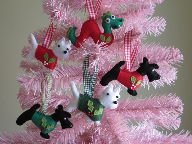 West Highland Terrier Hand Sewn Felt Dog Christmas Tree Ornament image 5