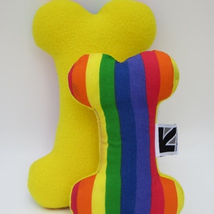 Pride LGBTQ Rainbow Print Small or Medium Fabric Squeaky Dog Toy Bone immagine 6