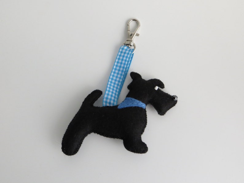 Scottish Terrier Hand Sewn Felt Dog Bag Charm image 3