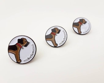 Enamel MisHelenEous Border Terrier Dog Pin Badge