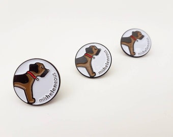 Enamel MisHelenEous Border Terrier Dog Pin Badge