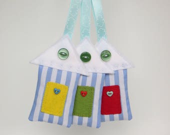 Nautical Beach Hut Lavender Bag Ornament