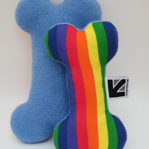 Pride LGBTQ Rainbow Print Small or Medium Fabric Squeaky Dog Toy Bone Bild 7