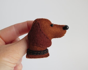 Hungarian Vizsla Hand Sewn Felt Dog Brooch Pin