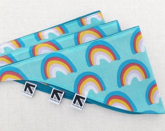 Dog Bandana Blue Monday Rainbow Print Fabric