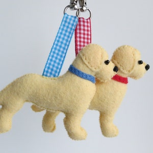 Golden Labrador Retriever Hand Sewn Felt Dog Bag Charm image 2