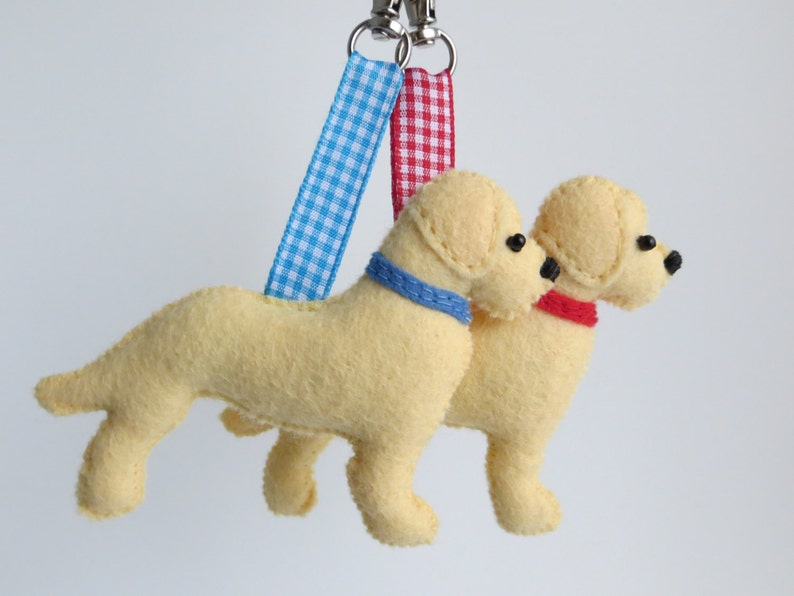 Golden Labrador Retriever Hand Sewn Felt Dog Bag Charm image 2