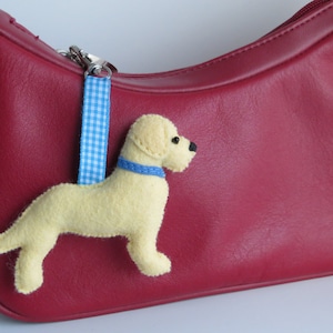 Golden Labrador Retriever Hand Sewn Felt Dog Bag Charm image 1